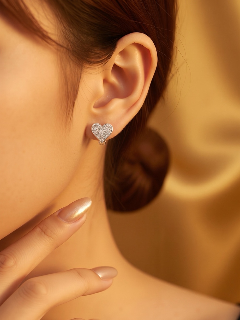 NEW,Silver Heart Earrings